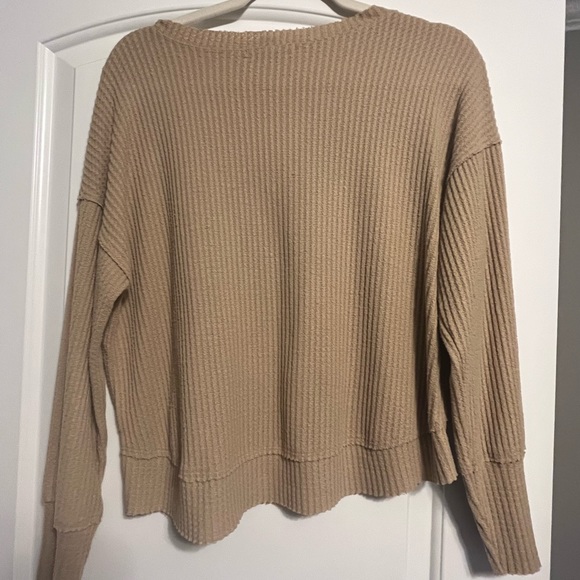 soft slightly cropped tan sweater - Picture 2 of 3